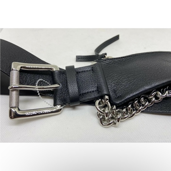 NEW L RALPH LAUREN Collection Black Calf Leather Belt Pouch purse Nickle… - Picture 4 of 6